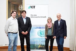 Prof. W. Wilcke, Prof. F. Schilling, Dr. K. Hennrich (alle KIT) und Prof. B Schmid bei der KIT Environment Lecture am 25.10.2017